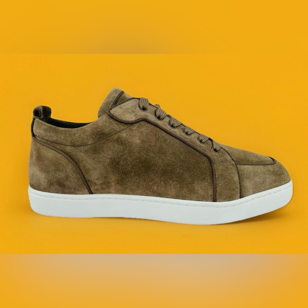 CHRISTIAN LOUBOUTIN Rantulow Orlato Flat Tan Suede Sneakers EU 44 - US 11